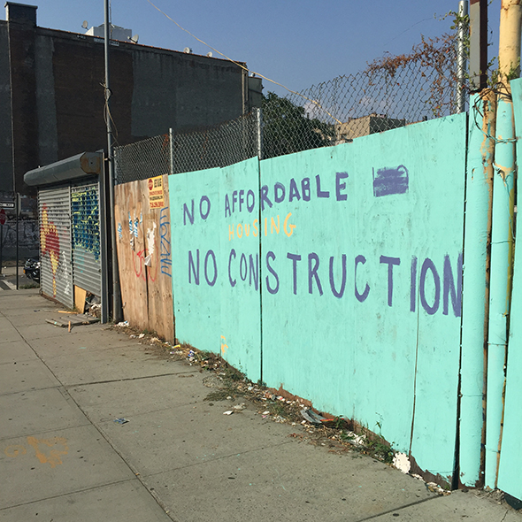 Week 2: Near our hostel, graffiti points to many of the same issues that plague the Lower East Side.