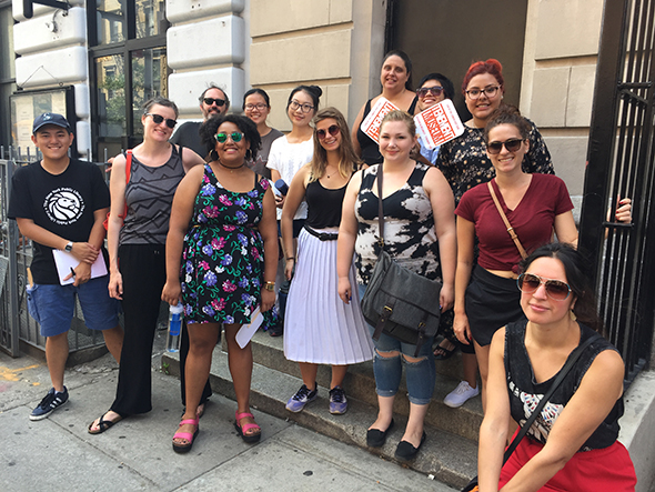 Week 2: The class pauses on a walking tour of the Lower East Side, where we learned about community activism and neighborhood change over the 20th century.