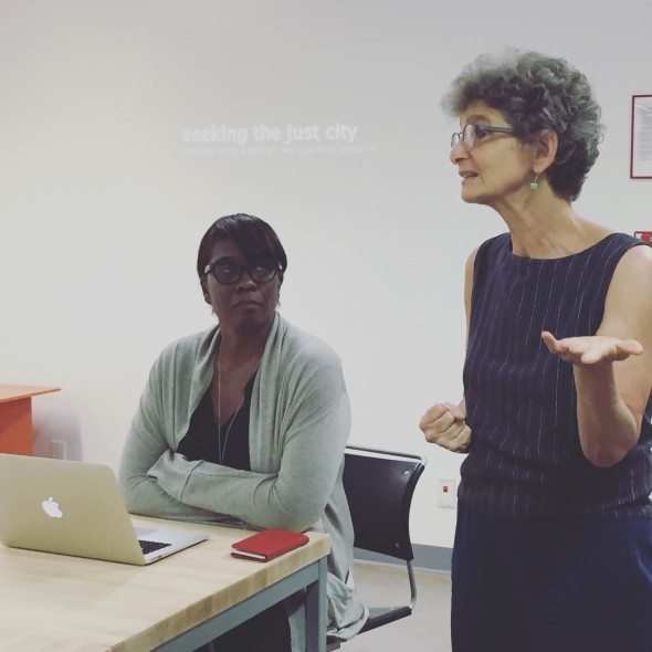 Week 3: Prof. Marta Gutman introduces Prof. Toni Griffin at the J. Max Bond Center on Design for the Just City at CCNY.